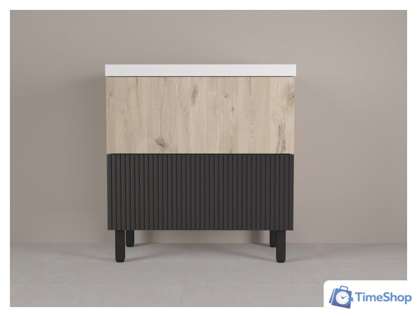  Style Line Тумба под умывальник Стокгольм ВЛДСП 80 2 ящика (напольная) - Изображение №4 — Интернет-магазин Time-Shop