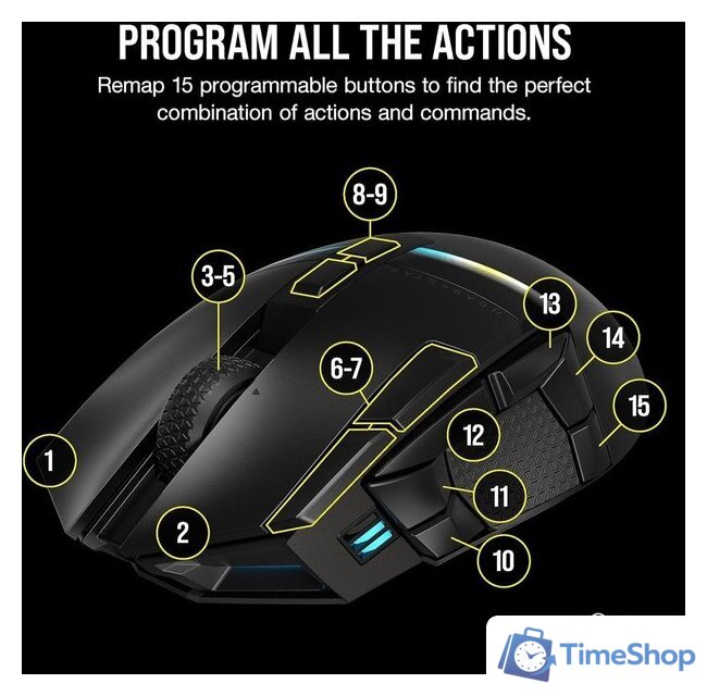 Игровая мышь Corsair Darkstar Wireless RGB - Изображение №9 — Интернет-магазин Time-Shop