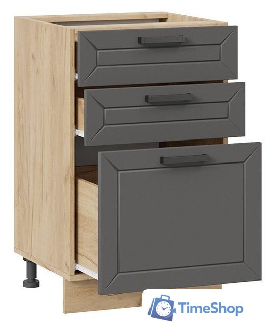 Шкаф напольный Трия Лорас 1Н5Я3 (дуб крафт золотой/холст вулкан) - Изображение №2 — Интернет-магазин Time-Shop