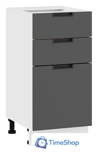 Шкаф напольный Трия Гренада 1Н4Я3 (белый/холст вулкан) - Изображение №1 — Интернет-магазин Time-Shop