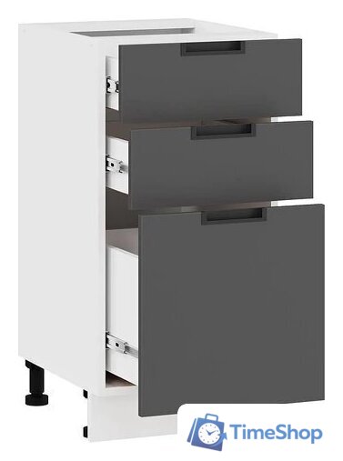 Шкаф напольный Трия Гренада 1Н4Я3 (белый/холст вулкан) - Изображение №2 — Интернет-магазин Time-Shop