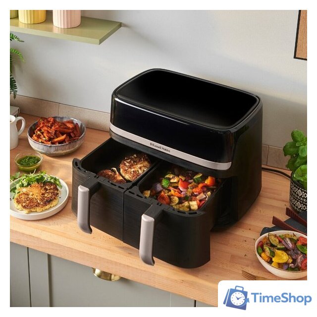 Аэрогриль (аэрофритюрница) Russell Hobbs Satis Fry DualBaske 27680-56 - Изображение №5 — Интернет-магазин Time-Shop