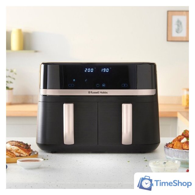 Аэрогриль (аэрофритюрница) Russell Hobbs Satis Fry DualBaske 27680-56 - Изображение №2 — Интернет-магазин Time-Shop