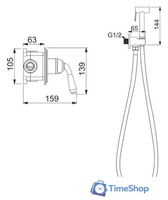 Гигиенический душ Rose R0205E - Изображение №2 — Интернет-магазин Time-Shop