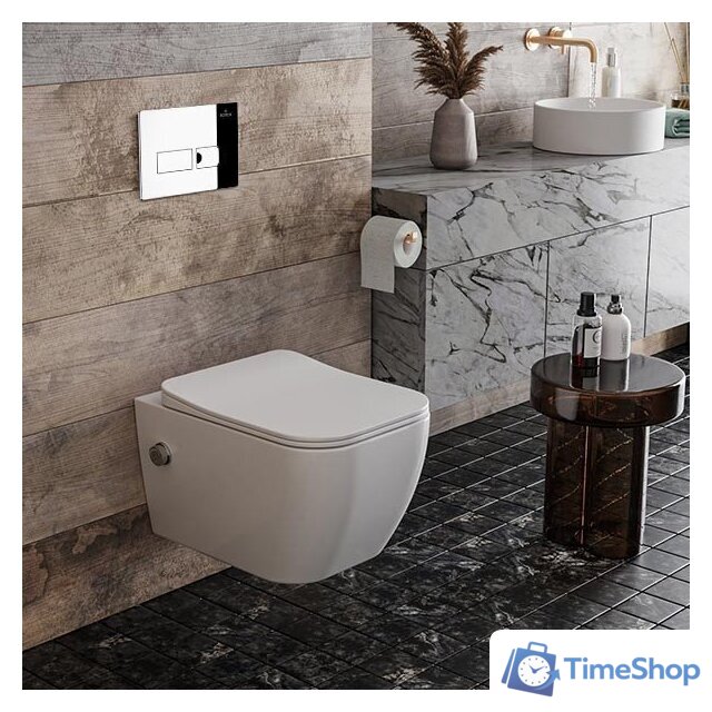 Унитаз подвесной Roxen Cube Bidet One Rimless 6 в 1 StounFix Dual Fresh 596716 (кнопка: хром) - Изображение №12 — Интернет-магазин Time-Shop