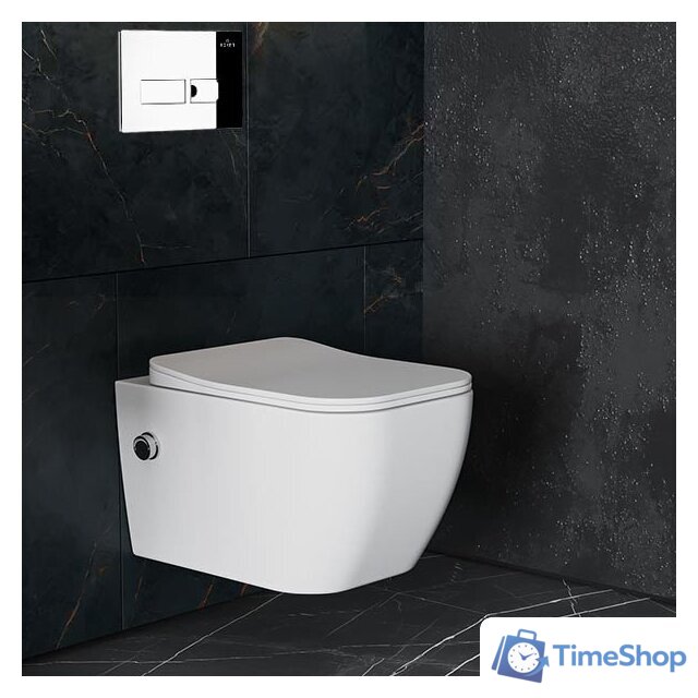 Унитаз подвесной Roxen Cube Bidet One Rimless 6 в 1 StounFix Dual Fresh 596716 (кнопка: хром) - Изображение №11 — Интернет-магазин Time-Shop