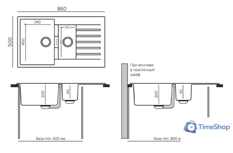 Кухонная мойка Tolero TL-860 (саванна) - Изображение №3 — Интернет-магазин Time-Shop
