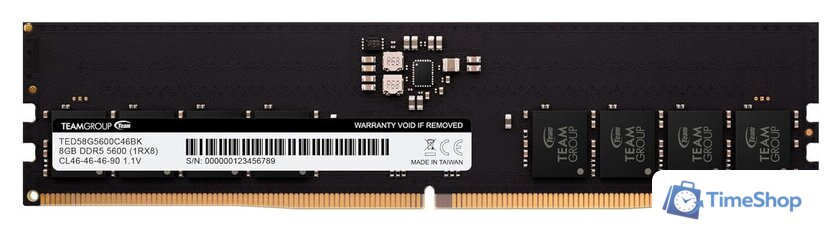 Оперативная память Team Elite 8ГБ DDR5 5600 МГц TED58G5600C4601 - Изображение №1 — Интернет-магазин Time-Shop