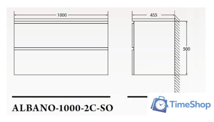  BelBagno Тумба под умывальник ALBANO-1000-2C-SO-RR - Изображение №3 — Интернет-магазин Time-Shop