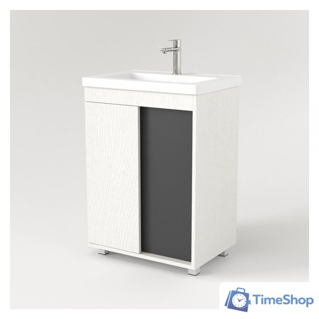  Дабер Тумба под умывальник 013 70 Т13.7.0.20 (белый древесный/серый) - Изображение №2 — Интернет-магазин Time-Shop