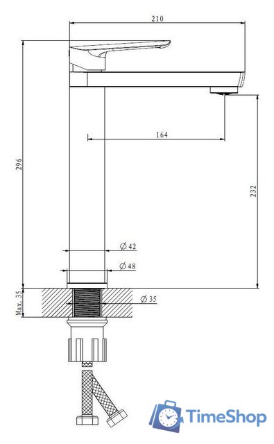 Смеситель Esko Lagos Black LG25B - Изображение №2 — Интернет-магазин Time-Shop