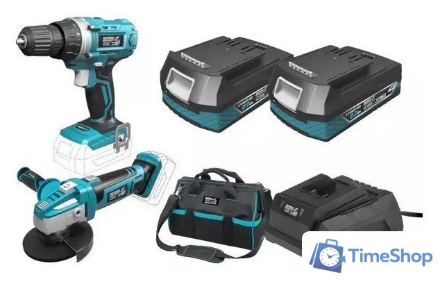  Dedra DED7013 (шуруповерт, болгарка, 2 АКБ, сумка) - Изображение №1 — Интернет-магазин Time-Shop