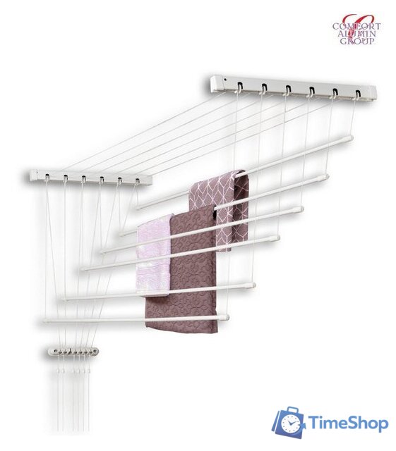 Сушилка для белья Comfort Alumin Потолочная 6 прутьев 170 см стальная (с металлическим креплением) - Изображение №4 — Интернет-магазин Time-Shop
