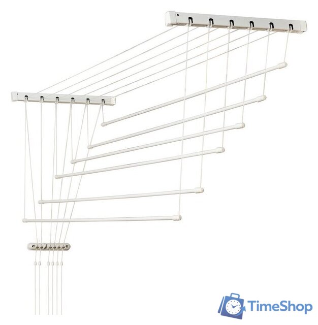 Сушилка для белья Comfort Alumin Потолочная 6 прутьев 170 см стальная (с металлическим креплением) - Изображение №1 — Интернет-магазин Time-Shop