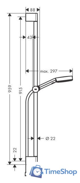 Душевой гарнитур  Hansgrohe Pulsify Select 105 3jet Relaxation 24170670 (черный матовый) - Изображение №3 — Интернет-магазин Time-Shop