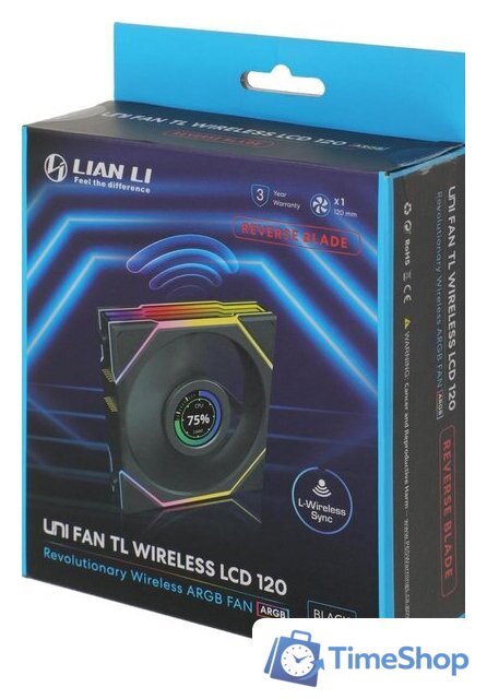 Вентилятор для корпуса Lian Li Uni Fan TL 120 Wireless Reverse 12RTLLCD1W1B G99.12RTLLCD1W1B.R0 - Изображение №8 — Интернет-магазин Time-Shop