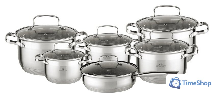 Набор кастрюль Bella Cucina Набор кухонной посуды Bella Cucina BC-2027 (12пр) - Изображение №1 — Интернет-магазин Time-Shop
