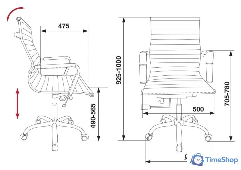 Офисное кресло Бюрократ CH-883-LOW/IVORY (бежевый) - Изображение №5 — Интернет-магазин Time-Shop