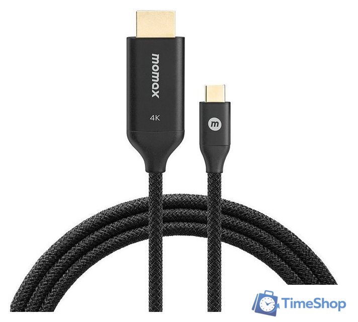 Кабель Momax DT3D HDMI - USB 3.2 Gen1 Type-C (2 м, черный) - Изображение №1 — Интернет-магазин Time-Shop