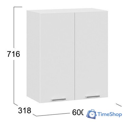 Шкаф навесной Трия Габриэлла 1В6 (белый/сноу) - Изображение №3 — Интернет-магазин Time-Shop