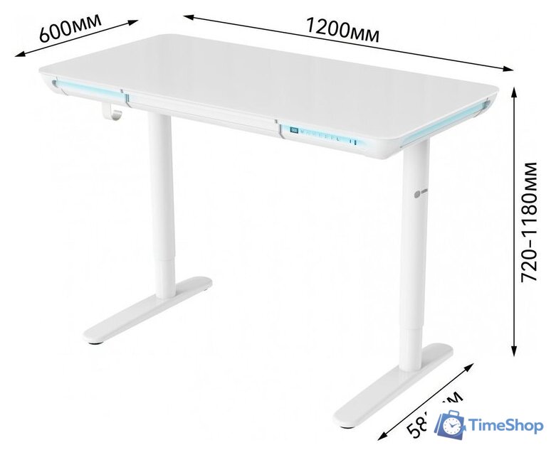 Стол CACTUS CS-EGD-WT-LED - Изображение №10 — Интернет-магазин Time-Shop