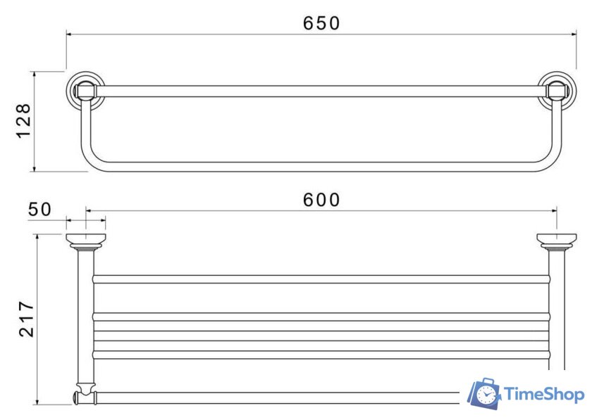 Полка для полотенца Aquatek Классик AQ4515PG (золото) - Изображение №2 — Интернет-магазин Time-Shop