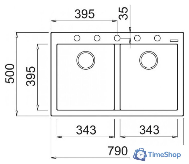 Кухонная мойка Elleci Quadra 350 White K96 - Изображение №2 — Интернет-магазин Time-Shop