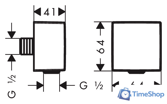 Шланговое подключение Hansgrohe FixFit Square 26455140 (бронзовый) - Изображение №8 — Интернет-магазин Time-Shop