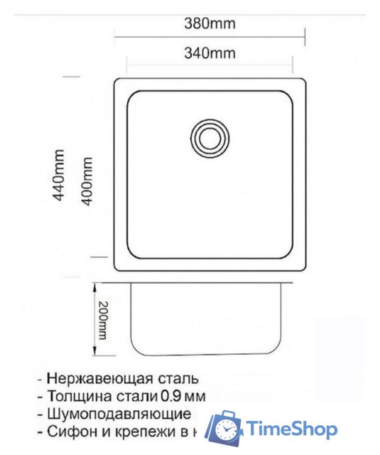 Кухонная мойка ZorG ZR 4438 - Изображение №2 — Интернет-магазин Time-Shop