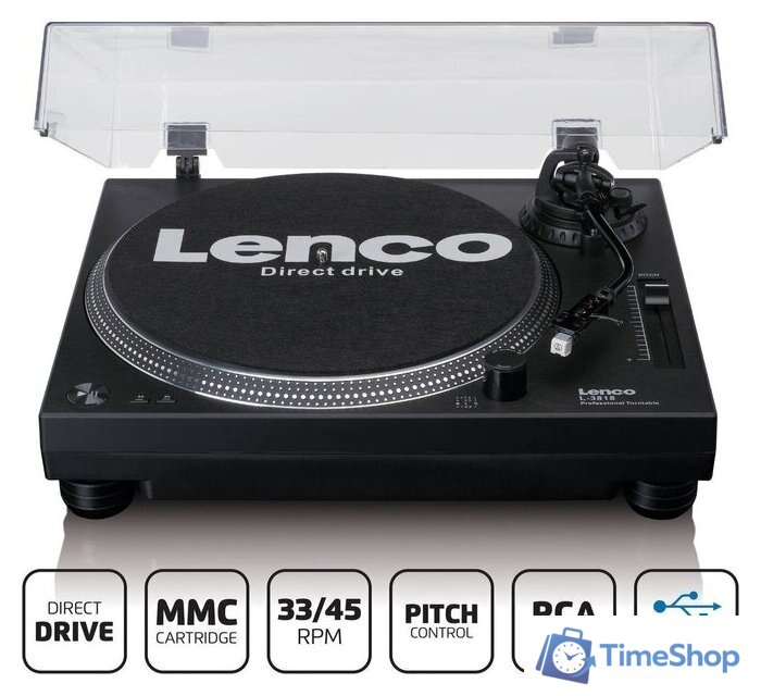 Виниловый проигрыватель Lenco L-3818 (черный) - Изображение №2 — Интернет-магазин Time-Shop