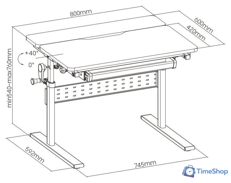 Парта Растущая мебель E602 - Изображение №10 — Интернет-магазин Time-Shop