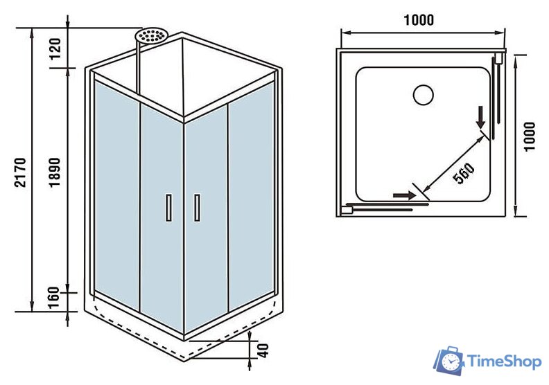 Душевая кабина WeltWasser WW500 Laine 1001 - Изображение №8 — Интернет-магазин Time-Shop