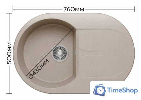 Кухонная мойка Polygran Atol-760 (серый 14) - Изображение №2 — Интернет-магазин Time-Shop