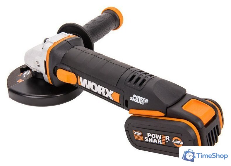 Угловая шлифмашина Worx WX803 (с 2-мя АКБ, кейс) - Изображение №3 — Интернет-магазин Time-Shop