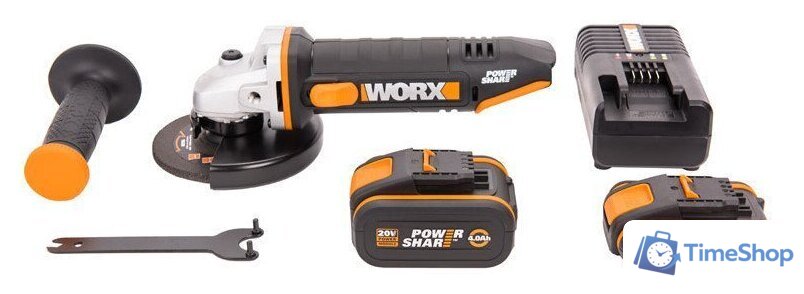 Угловая шлифмашина Worx WX803 (с 2-мя АКБ, кейс) - Изображение №10 — Интернет-магазин Time-Shop