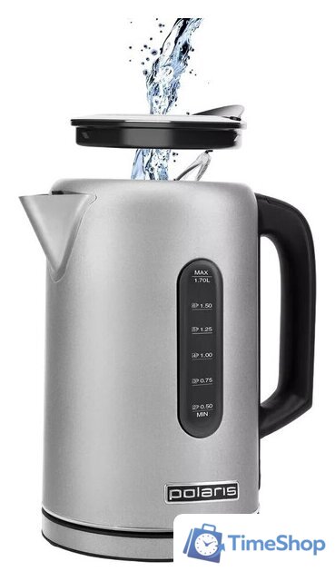 Электрический чайник Polaris PWK 1729CA Water Way Pro (стальной) - Изображение №4 — Интернет-магазин Time-Shop