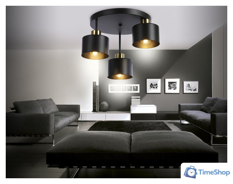 Люстра средней высоты Ambrella light Traditional TR8121/3 BK/BS (черный/латунь) - Изображение №4 — Интернет-магазин Time-Shop