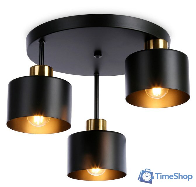 Люстра средней высоты Ambrella light Traditional TR8121/3 BK/BS (черный/латунь) - Изображение №1 — Интернет-магазин Time-Shop