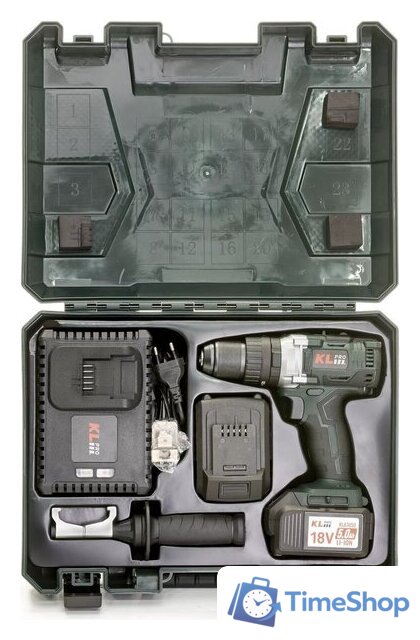 Ударная дрель-шуруповерт KLPRO KLDM18B-50 (с 2-мя АКБ, кейс) - Изображение №12 — Интернет-магазин Time-Shop