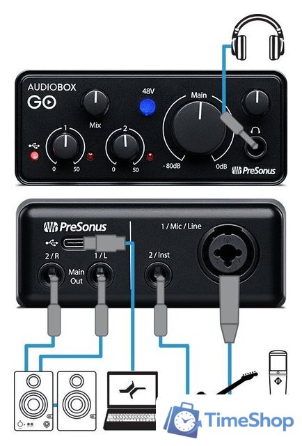 Аудиоинтерфейс PreSonus AudioBox GO - Изображение №2 — Интернет-магазин Time-Shop