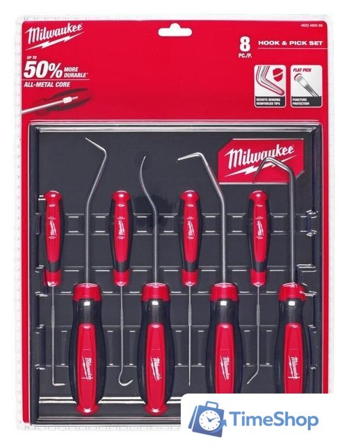 Набор крюков  Milwaukee 4932480569 (8 предметов) - Изображение №4 — Интернет-магазин Time-Shop