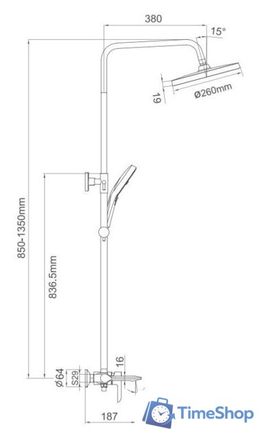 Душевая система  Gappo G2403-6 - Изображение №2 — Интернет-магазин Time-Shop