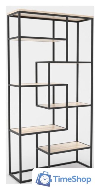 Стеллаж Hype Mebel Зиг-Заг-2 120x200 (черный/древесина белая) - Изображение №1 — Интернет-магазин Time-Shop