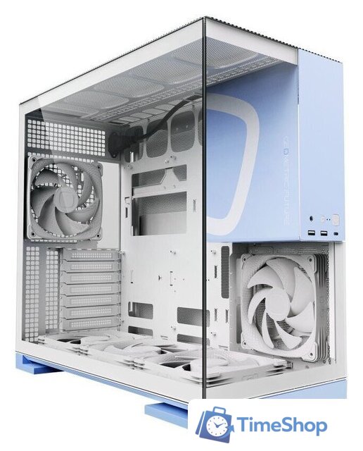 Корпус Geometric Future Model 5 5FAN (белый/голубой) - Изображение №1 — Интернет-магазин Time-Shop