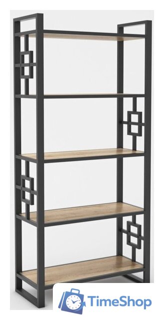 Стеллаж Hype Mebel Квадро 80x170 (черный/древесина белая) - Изображение №1 — Интернет-магазин Time-Shop