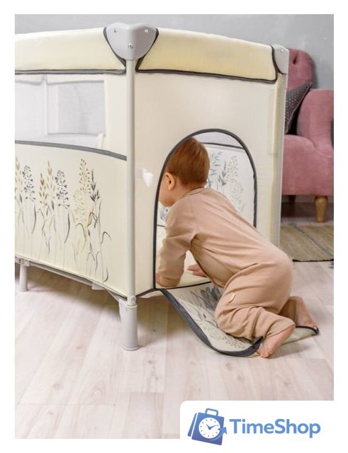 Манеж-кровать Amarobaby Transform Flora AMARO-26TrF/03 (бежевый) - Изображение №10 — Интернет-магазин Time-Shop