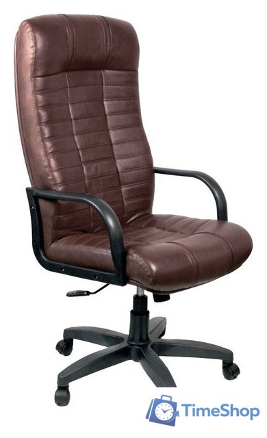 Офисное кресло Деловая обстановка Атлант Стандарт кожа люкс (коричневый) - Изображение №1 — Интернет-магазин Time-Shop