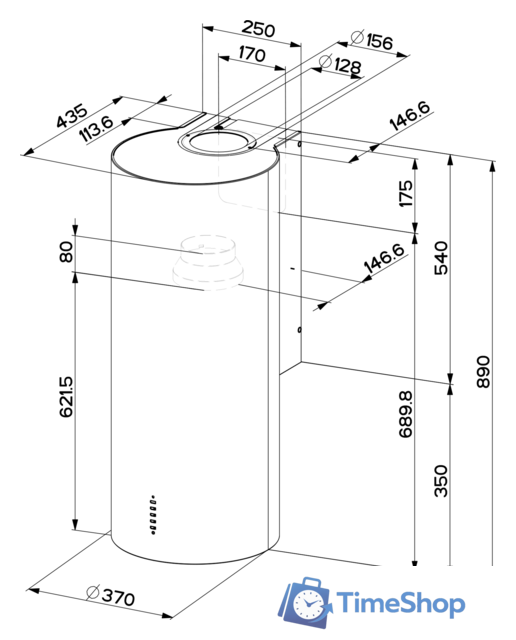Кухонная вытяжка Faber Cylindra Plus WH Gloss A37 - Изображение №3 — Интернет-магазин Time-Shop
