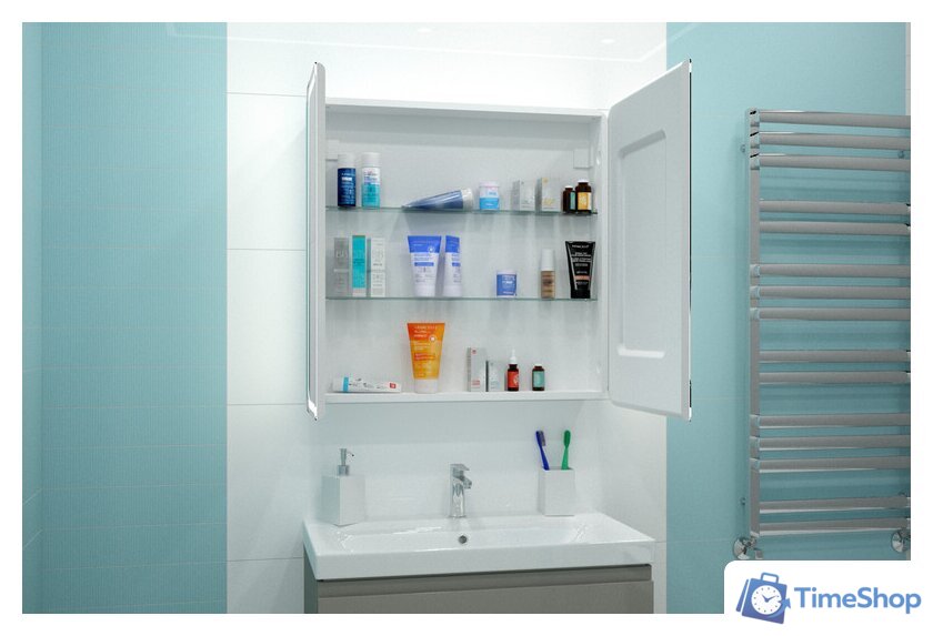  Континент Шкаф с зеркалом Elliott Led 80x80 (с датчиком движения) - Изображение №11 — Интернет-магазин Time-Shop