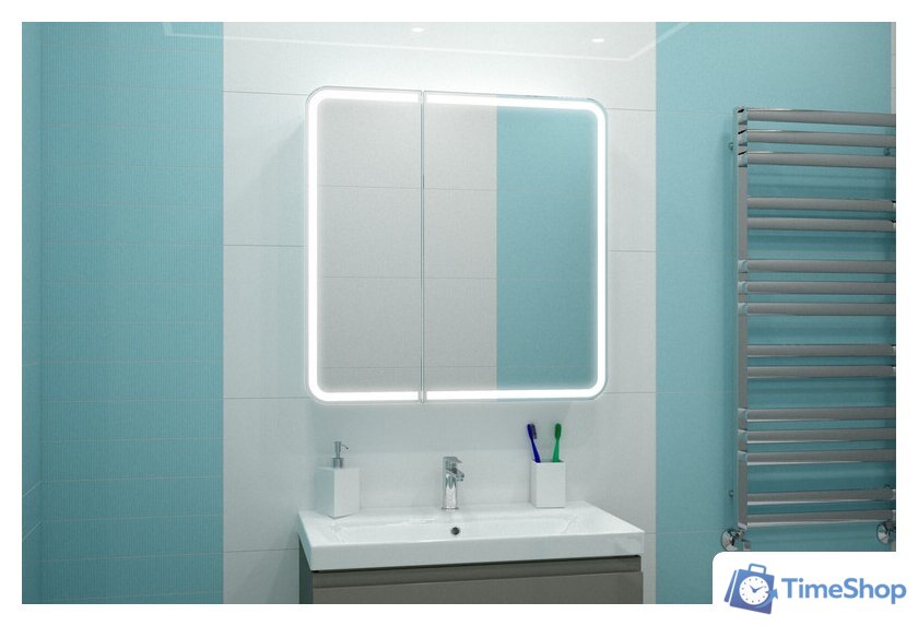  Континент Шкаф с зеркалом Elliott Led 80x80 (с датчиком движения) - Изображение №10 — Интернет-магазин Time-Shop